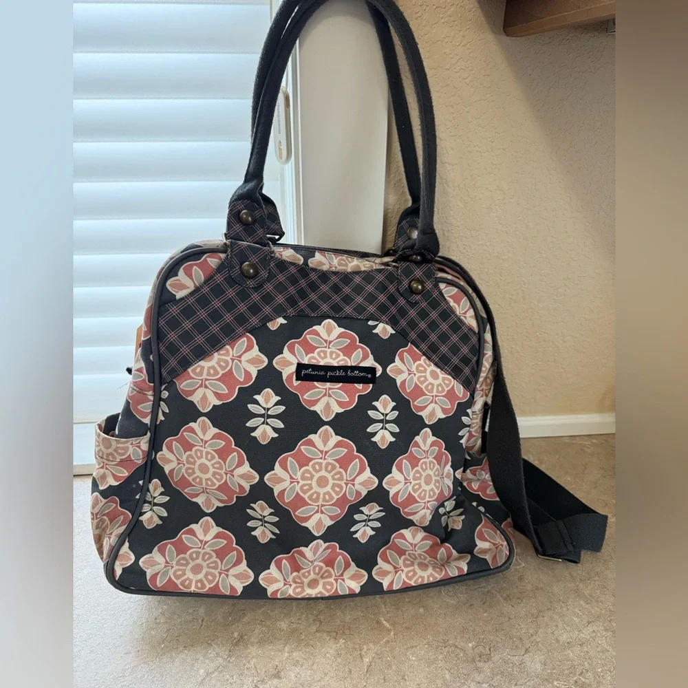 Petunia Pickle Bottom Floral & Plaid Diaper Bag